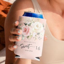Porta-lata Doce Floral Rosa 16 Festa de aniversário