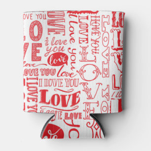 Porta-lata Dodles De Amor Desenhados À Mão Em Segundo Plano