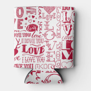 Porta-lata Dodles de amor feitos à mão, um padrão encantador.
