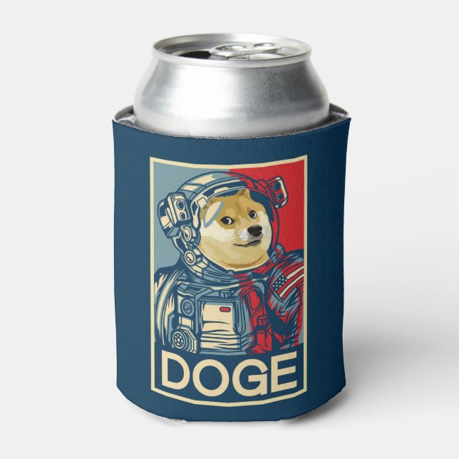 Porta-lata Dogecoin Astronaut Dogue À Lua Cripto Engraçado (Can Front)