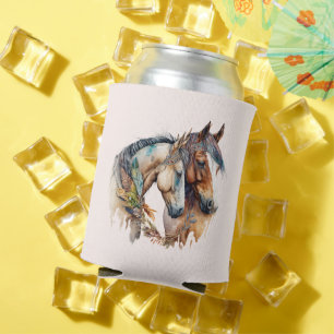 Porta-lata Dois Cavalos Lindos Boho Ocidental
