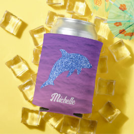 Porta-lata Dolphin Rosa E Roxo, Glitter Azul Personalizado
