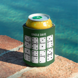 Porta-lata Dominós Brancos Personalizados em Verde