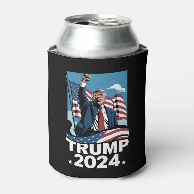 Porta-lata Donald Trump 2024 Eleição EUA Bandeira Americana (Can Front)