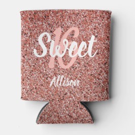 Porta-lata Dourada Brilhante Rosa Rosa Rosa, Rosa, Doce, 16,