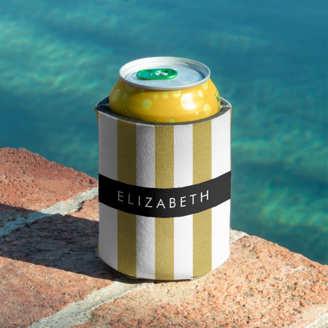 Porta-lata Douradas faixas, padrão distribuído, linhas, seu n (Piscina in situ)