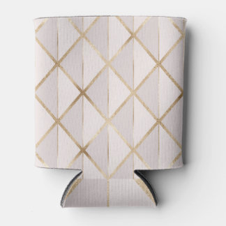 Porta-lata Dourado brilho, padrão geométrico de rhombus.