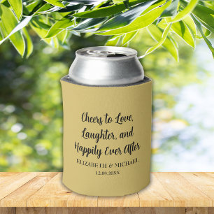 Porta-lata Dourado Casamento Elegante Alegra ao Amor