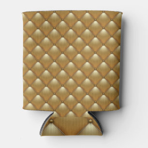 Porta-lata Dourado estofo de couro, sofá vintage.