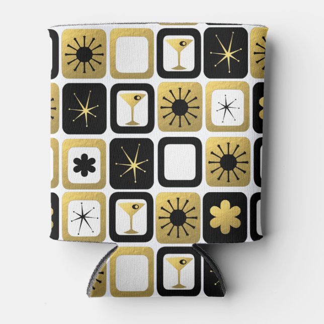 Porta-lata Dourado retroglamouroso pode resfriar (Frente)