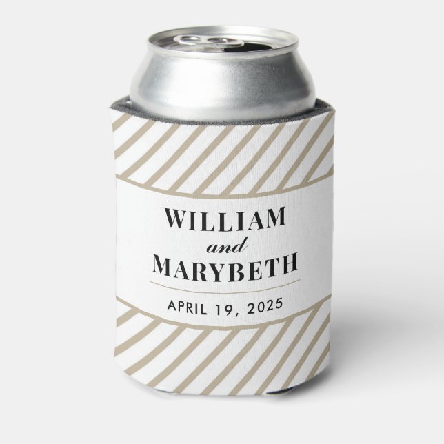 Porta-lata Dourado Stripe Wedding (Can Back)