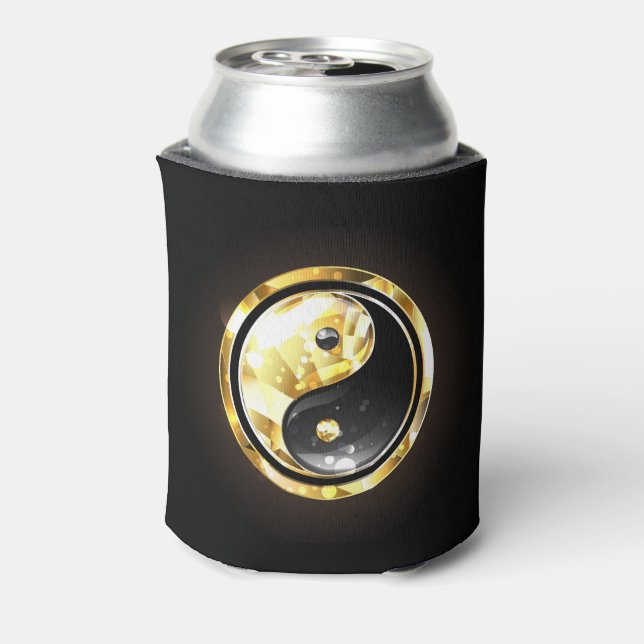 Porta-lata Dourado Yin Yang a preto (Can Back)