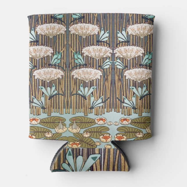 Porta-lata Dragões Água Lírios Marsh Art Nouveau (Frente)