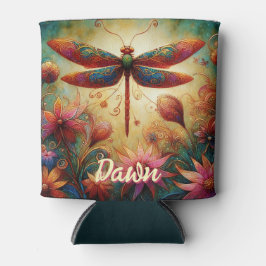 Porta-lata Dragonfly Floral Abstrato personalizada