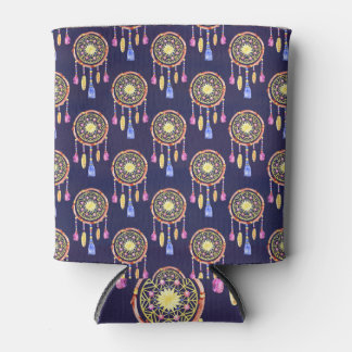 Porta-lata Dreamcatchers Penas Aquarela Textura Sem Costura