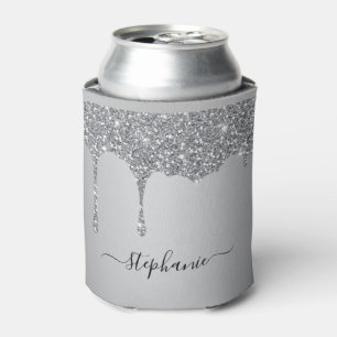 Porta-lata Drivers de Glitter de Silver de Nome Personalizado