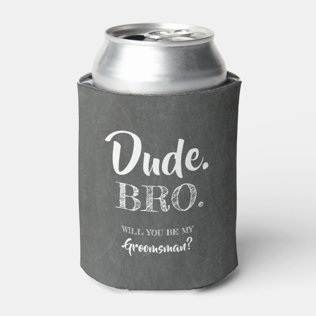 Porta-lata Dude Bro - Proposta Engraçada de Padrinho de casam (Can Front)