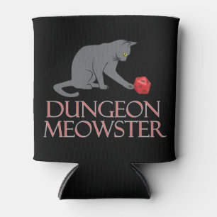 Porta-lata Dungeon Meowster Engraçado Gato RPG com Dice
