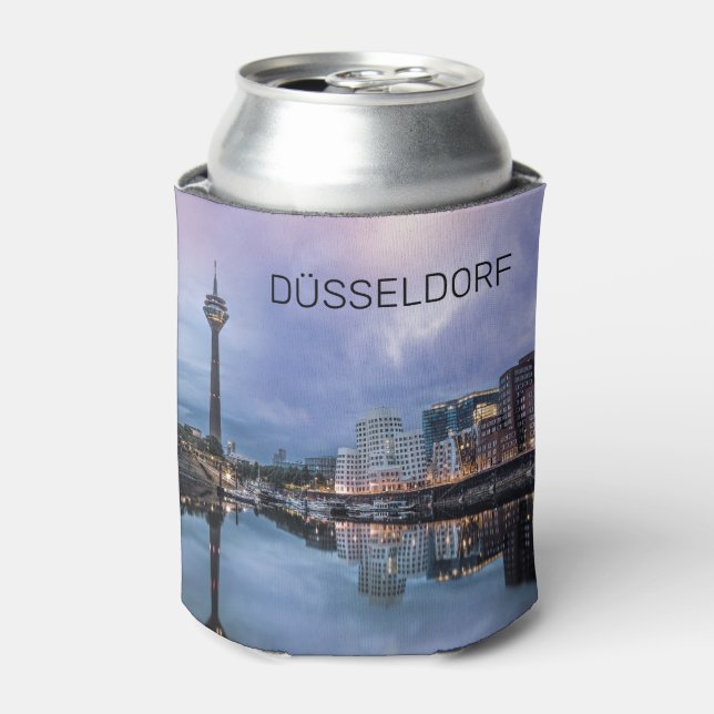 Porta-lata Dusseldorf Skyline Alemanha Holiday Sunset Souveni (Can Front)