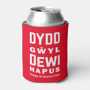 Porta-lata Dydd Gil Dewi Hapus Feliz Rua Dia 4
