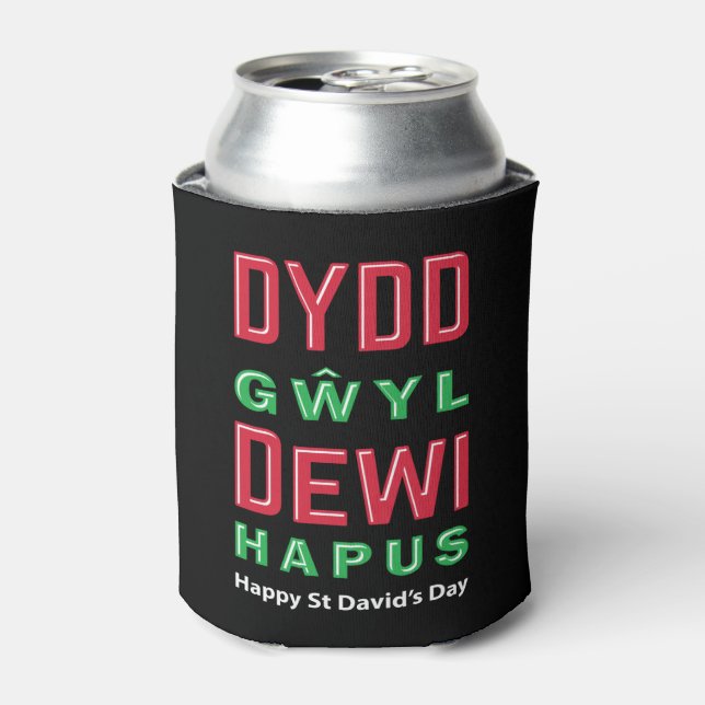 Porta-lata Dydd Gil Dewi Hapus Feliz Rua Dia 5 (Can Front)