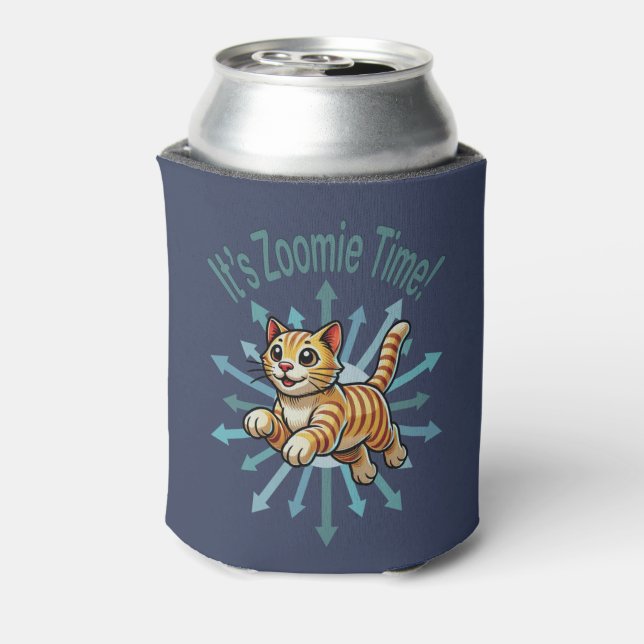 Porta-lata É Zoomie Time Tiger Cat (Can Back)