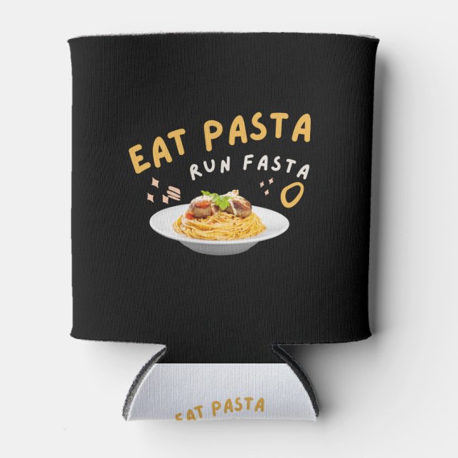 Porta-lata Eat Pasta Run Fasta-Spaghetti-Food-Funny (Frente)