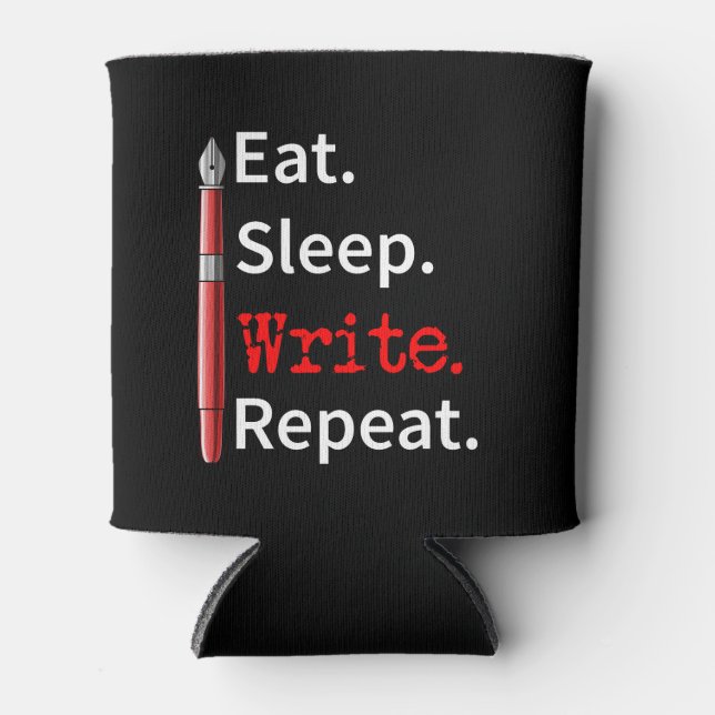 Porta-lata Eat Sleep Write Repeat Writer Writer (Frente)