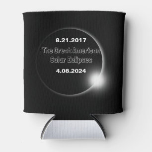 Porta-lata Eclipse Solar com Data Dupla 2024 & 2017