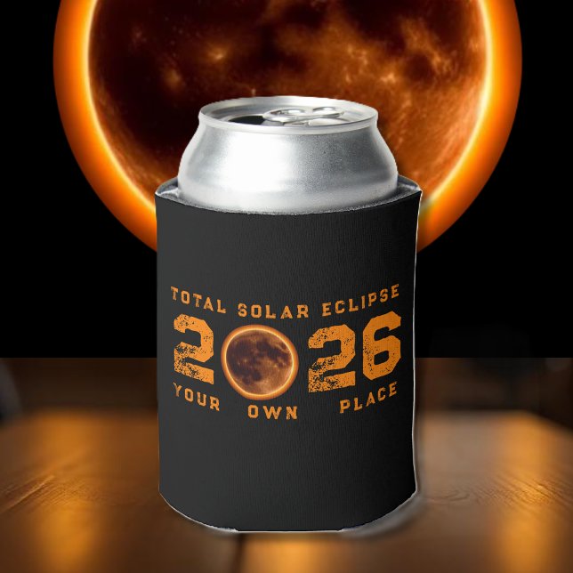 Porta-lata Eclipse Solar Total 12 de Agosto de 2026 (Total Solar Eclipse August 12 2026 Can Cooler )