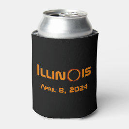 Porta-lata Eclipse Solar Total de 2024 Illinois