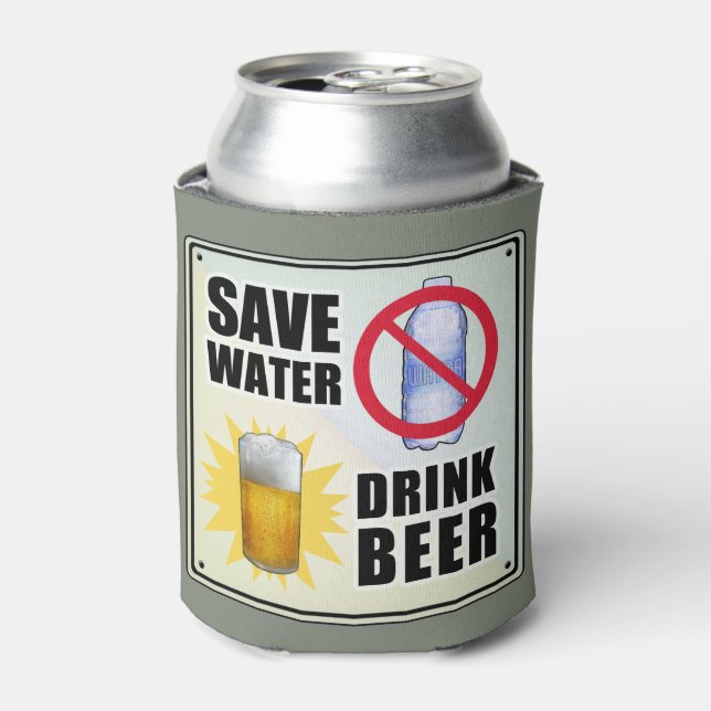Porta-lata Economize água - Beba cerveja (Can Front)