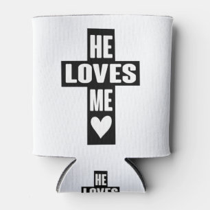Porta-lata Ele Me Ama Como Jesus Cita O Gráfico Do Evangelho