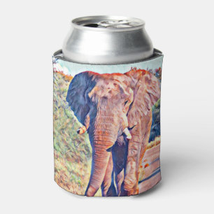 Porta-lata elefante do aquarell