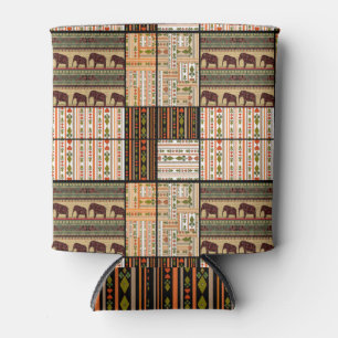 Porta-lata Elefantes Africanos de Patches: Textura Ornamental