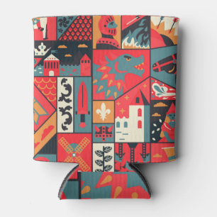 Porta-lata Elegância medieval: Design de padrão sem costura