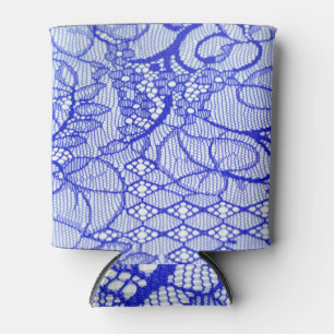 Porta-lata Elegância Real: Lace Azul de Coutura
