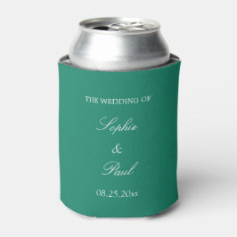 Porta-lata Elegant Emerald Green Weding Favor Can Cooler