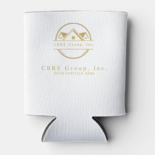 Porta-lata Elegant Real Estate logotipo personalizado branco