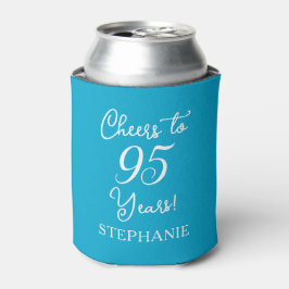 Porta-lata Elegante Aqua Blue Cheers para 95 anos 95º anivers