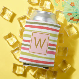 Porta-lata Elegante Blush Girly Monograma Colorido