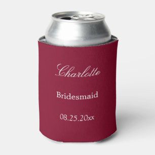 Porta-lata Elegante Burgundy Bridesmaid Favor pode resfriar