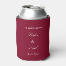 Porta-lata Elegante Burgundy Wedding Favor Can Cooler