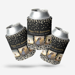 Porta-lata Elegante Colagem de Fotos Prata Dourado 50º Aniver