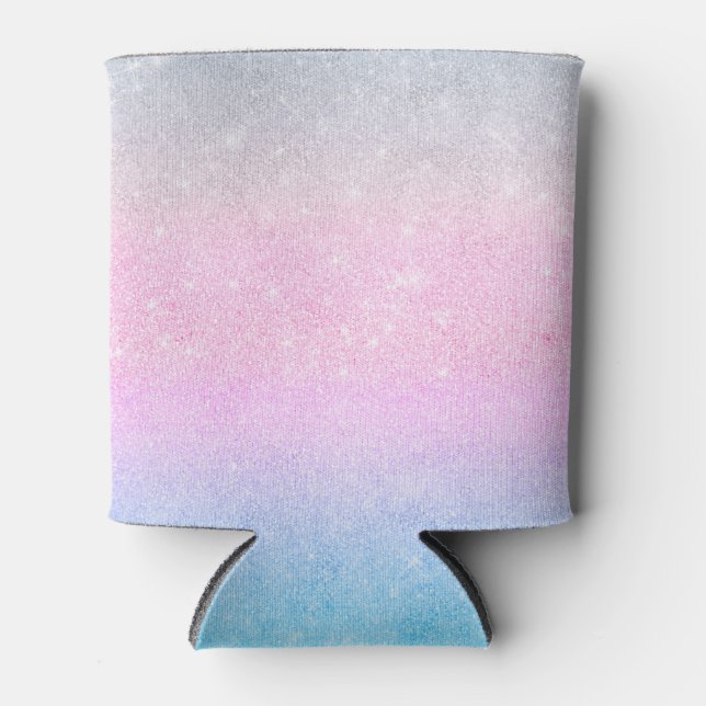 Porta-lata Elegante Design brilhante de prata cor-de-rosa azu (Frente)