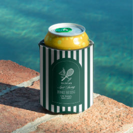 Porta-lata Elegante despedida de solteira listrada de verde c