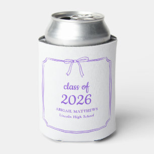 Porta-lata Elegante Laço Caprichoso Roxo Graduação Personaliz