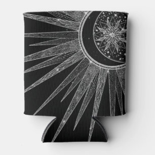 Porta-lata Elegante Sun Moon Mandala Black Design