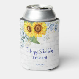 Porta-lata Elegante Sunflower Wall Brick Floral Birday