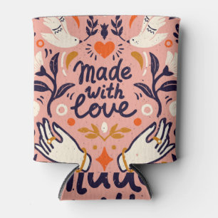 Porta-lata Elementos de amor: composição rosa vintage.